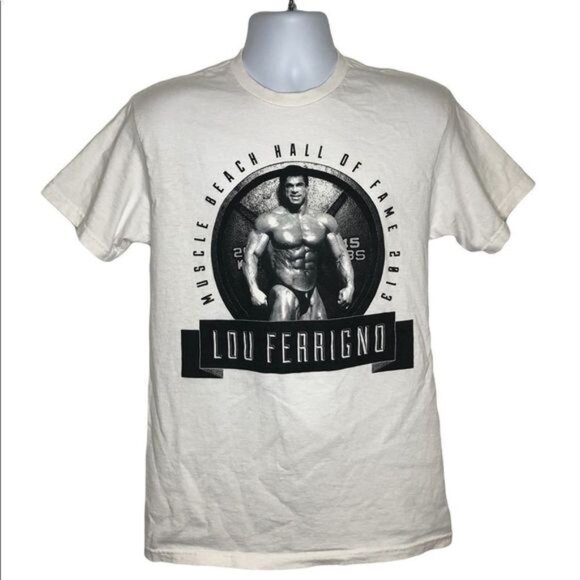 Rare! LOU FERRIGNO Vintage Muscle Beach Tee Shirt The Hulk Mens Sz M. - Picture 1 of 7